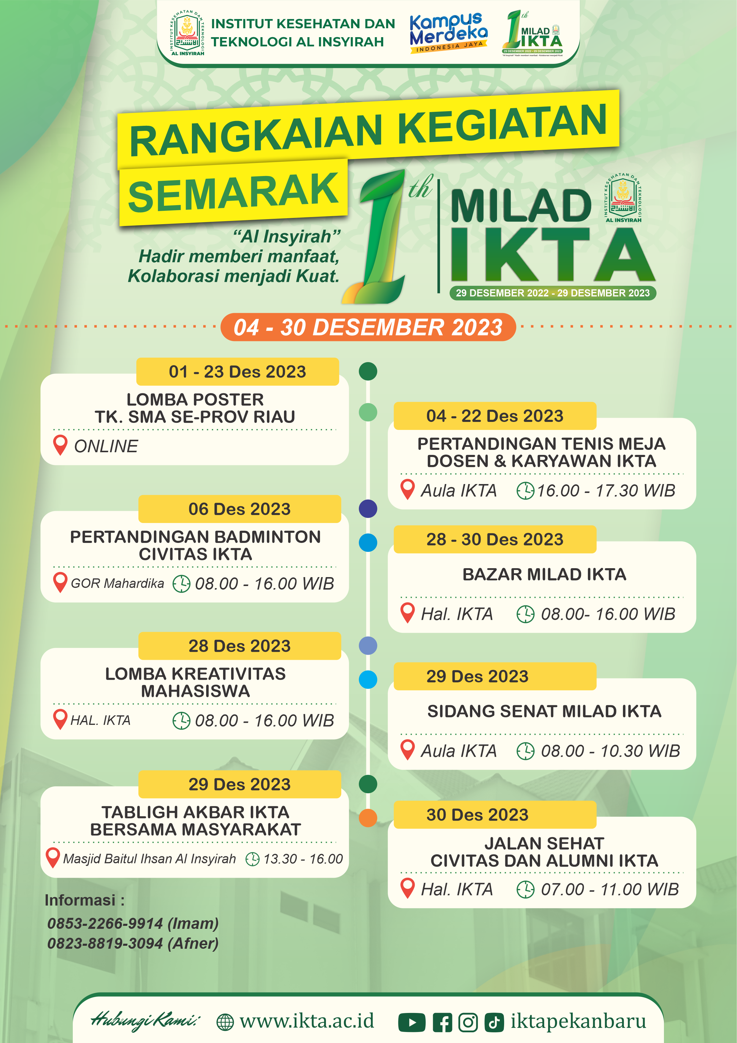 RANGKAIAN KEGIATAN MILAD IKTA KE-1