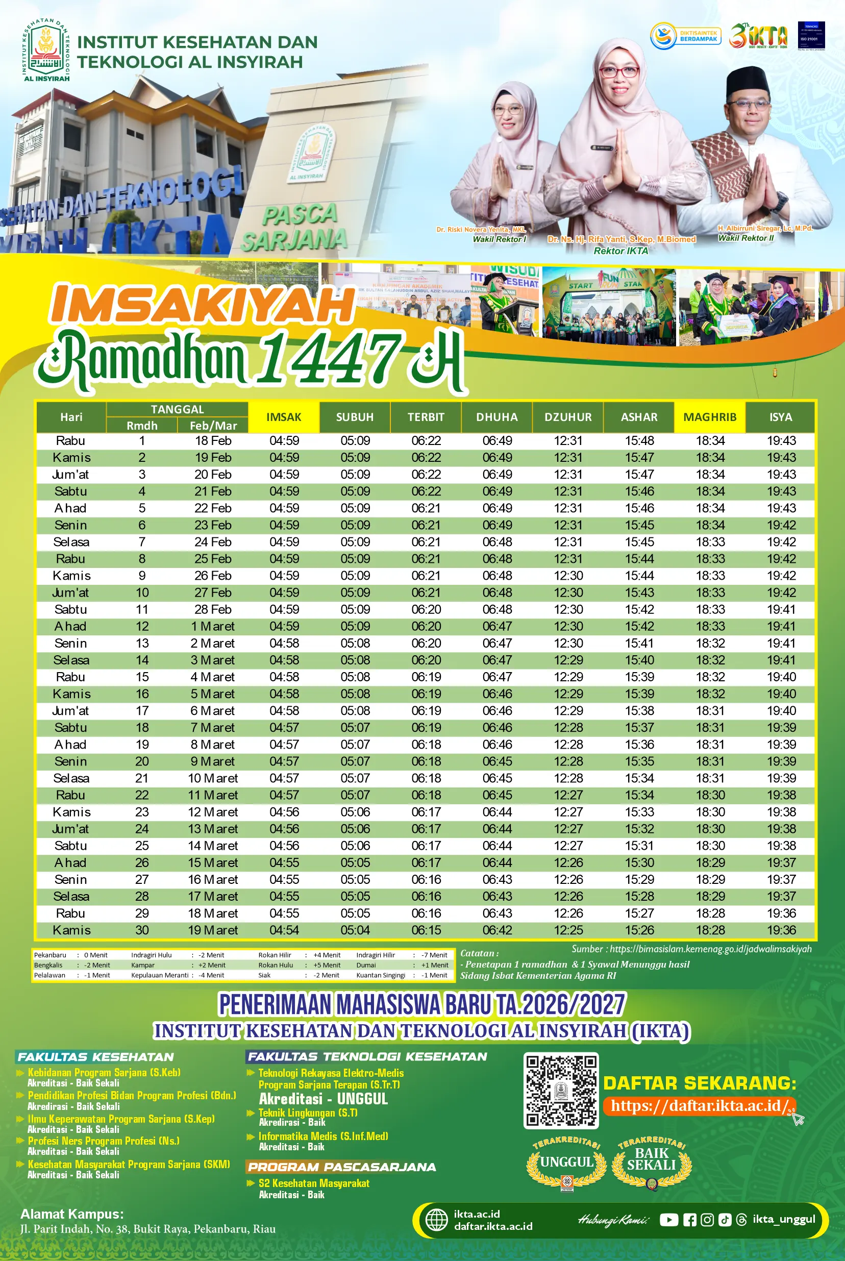 IMSAKIYAH RAMADHAN 1447 H / 2026 M